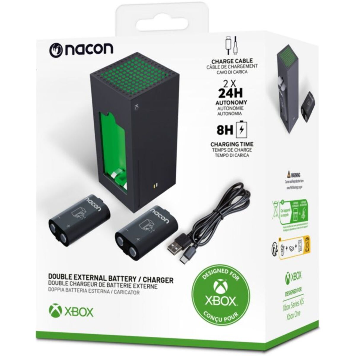 Chargeur + Batterie NACON Double Chargeur de batterie externe Xbox