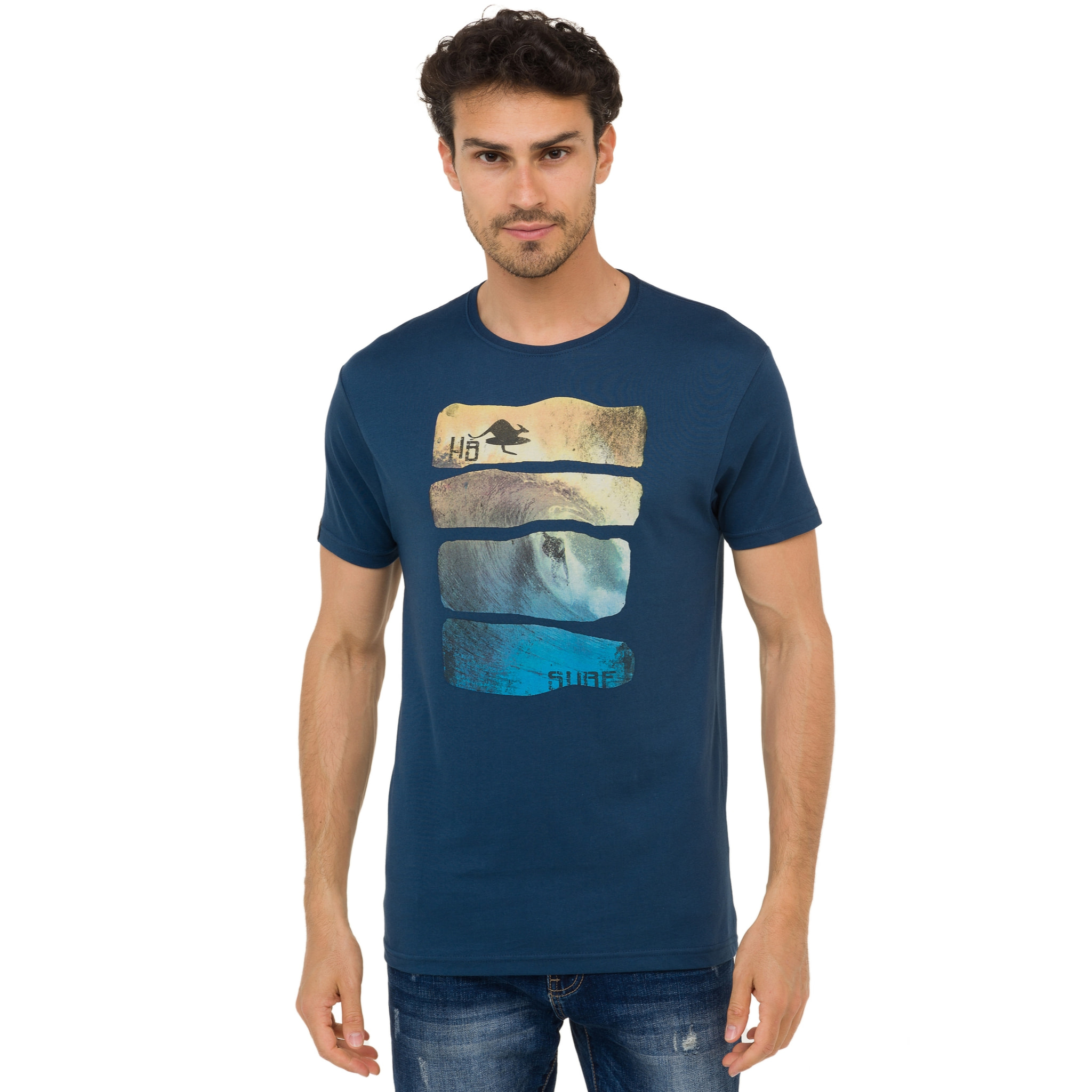 Camiseta de algodón 150 gr Hot Buttered Waves Color Azul Indigo