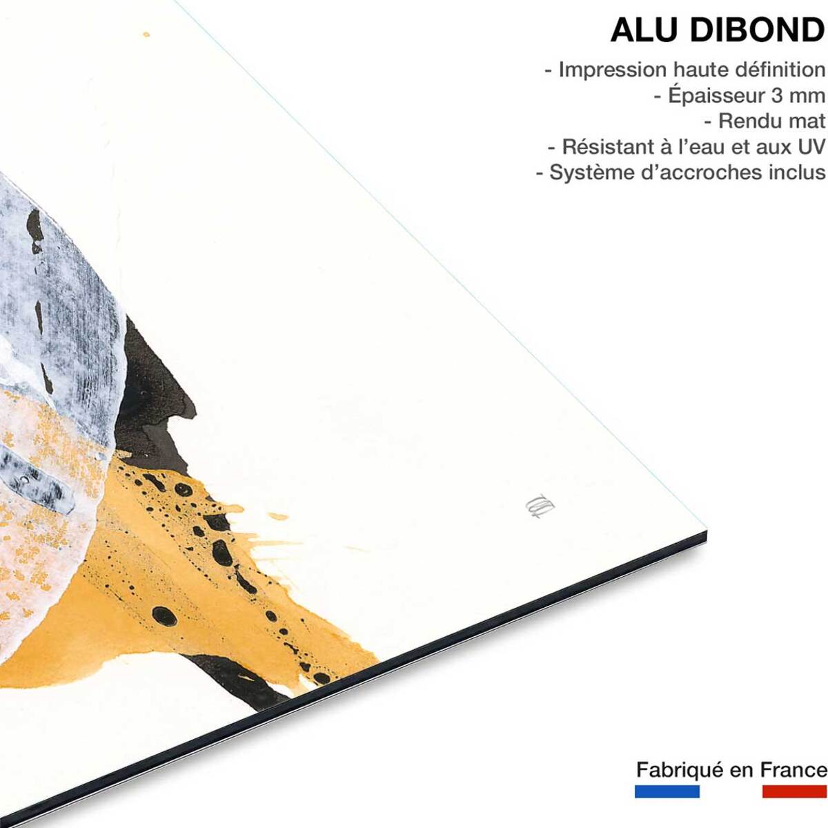 Tableau Coup de pinceau orangé Tableau alu Dibond