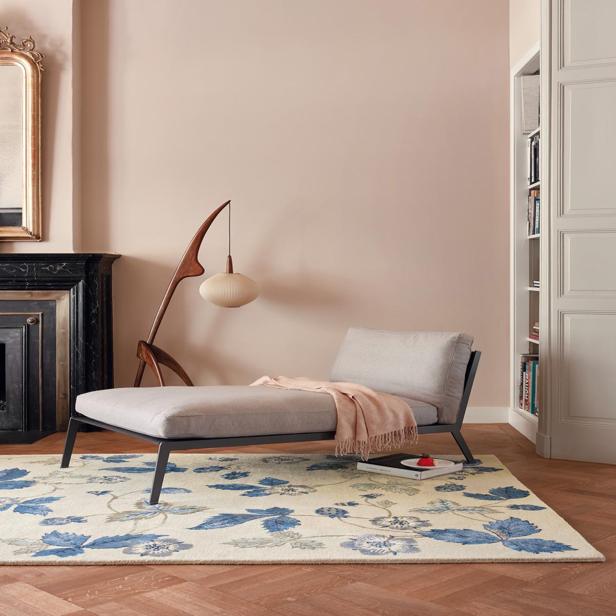 Tapis salon et chambre fait à la main en laine motif floral ALUL