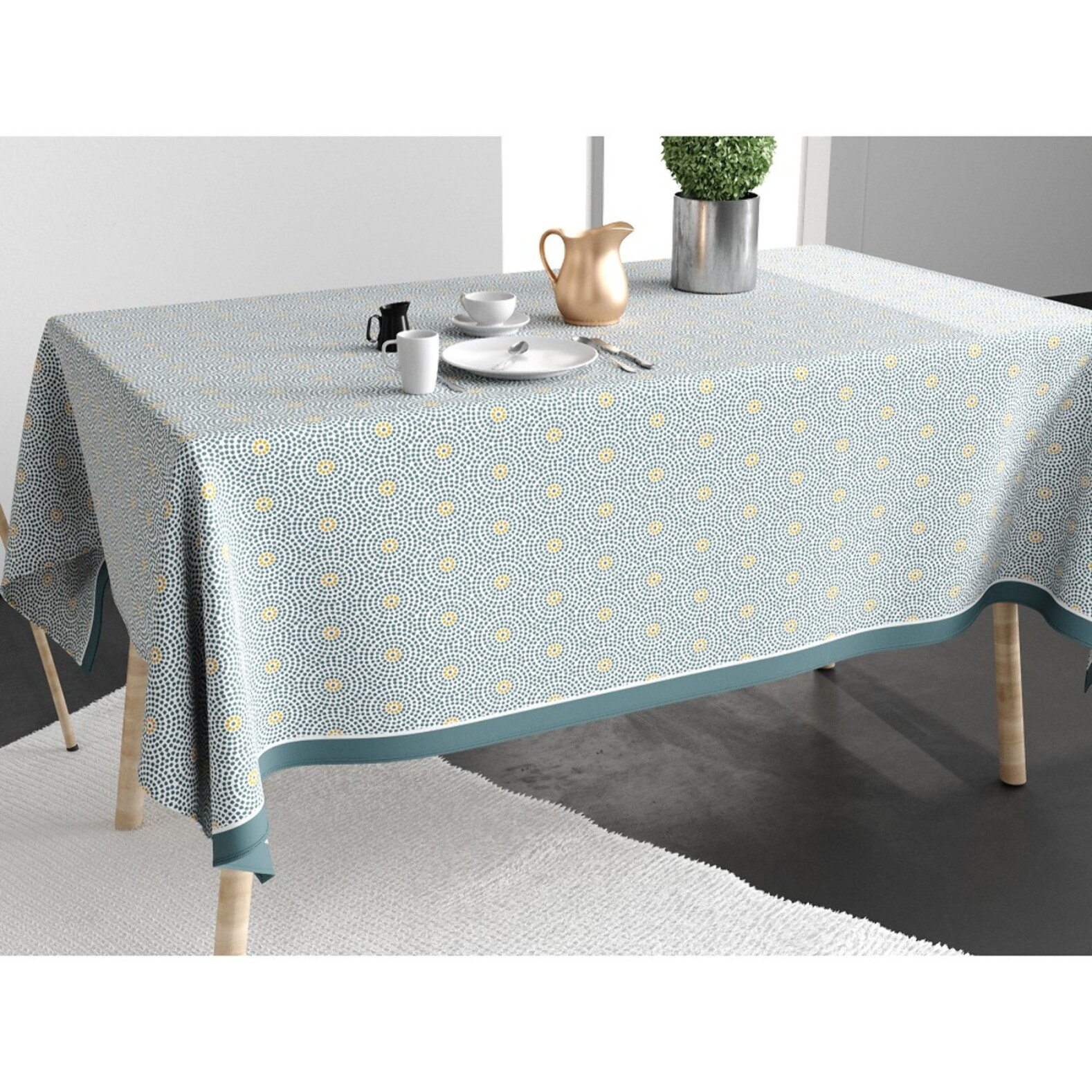 Nappe imprimée Coton Anti Tache Patio Eau