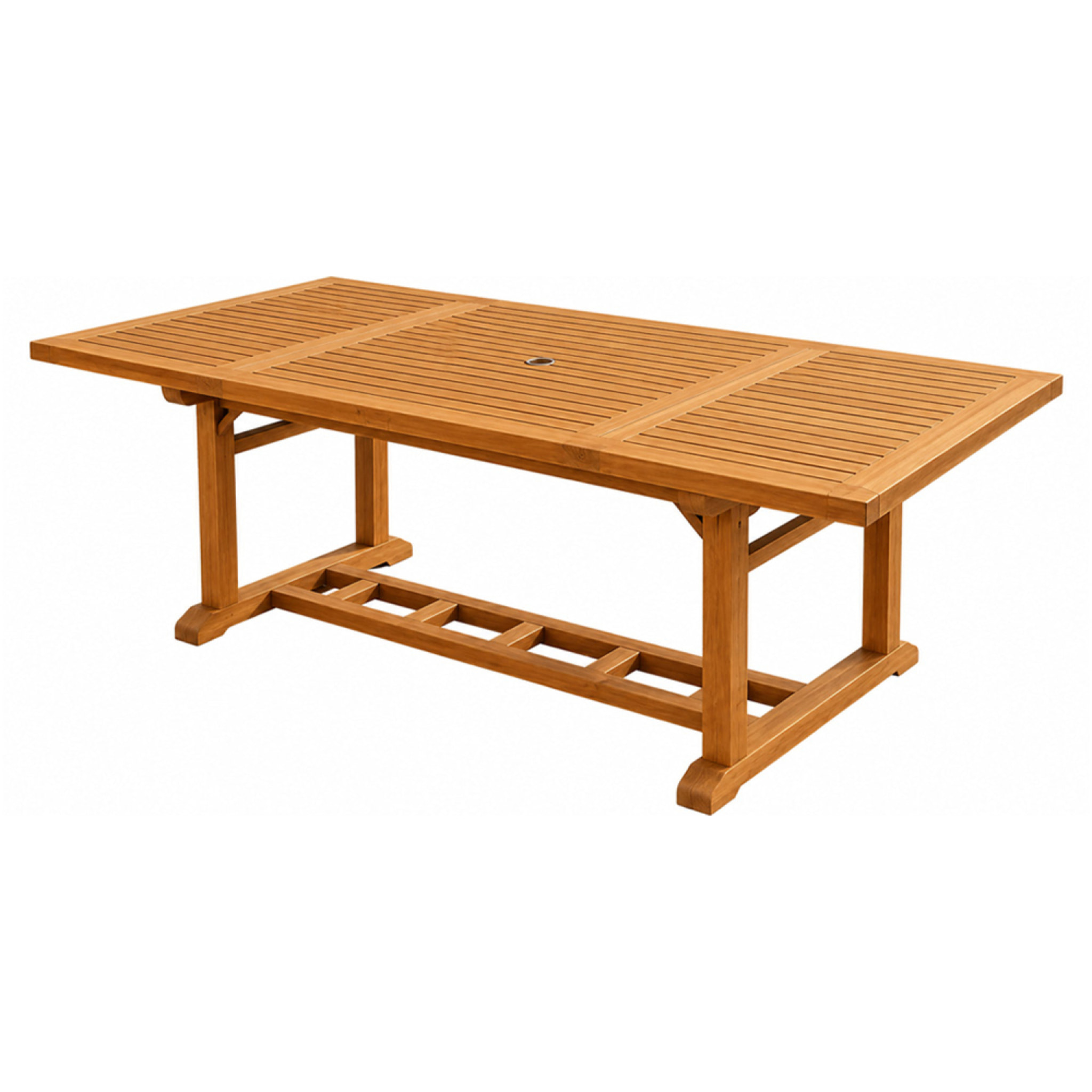 Table en teck rectangulaire extensible 170 cm