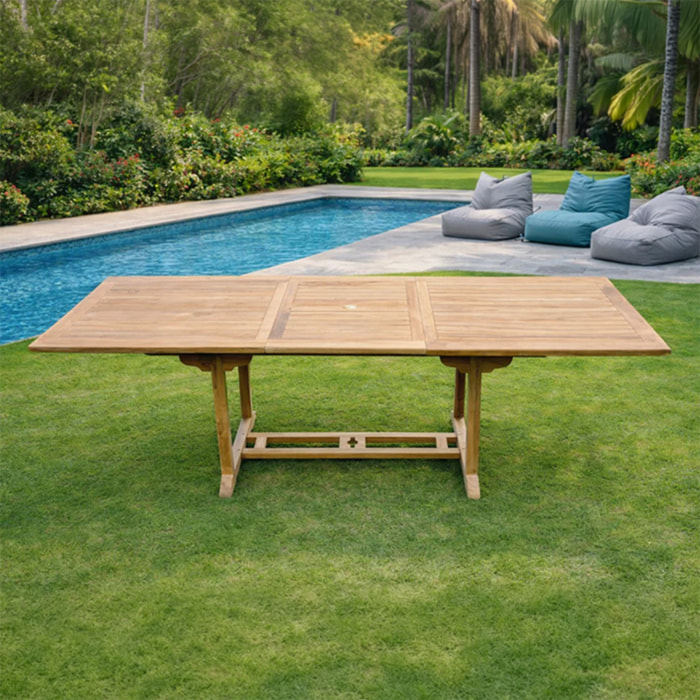 table de jardin rectangle en teck brut 10 places ADAGNA