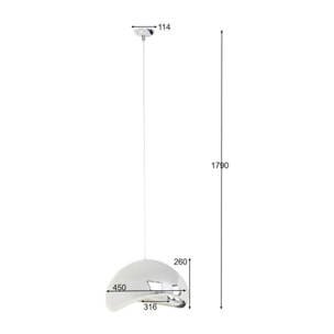 Suspension Cloud Beam 45cm argentée Kare Design