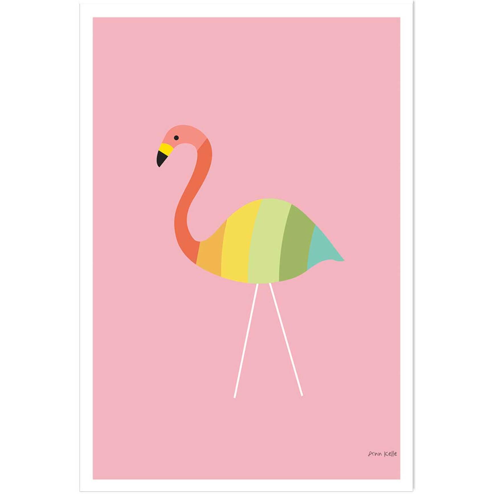 Affiche enfant flamant citron  Affiche seule