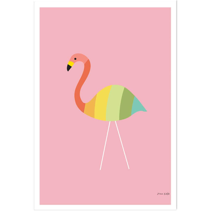 Affiche enfant flamant citron  Affiche seule