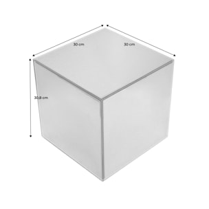 Table cubique miroir ambre. bout de canapé. table d'appoint cube miroir 30cm