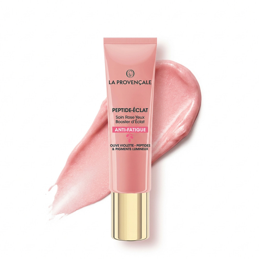 La Provençale Peptide-Eclat - Soin Yeux Rose Booster d'Eclat Anti-fatigue - Olive violette - Peptides & Pigments lumineux - 15ml