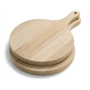 2 planches à pizza 30 cm en bois Fackelmann Boissellerie