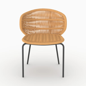 Lot de 2 chaises de jardin en rotin synthétique - Lara