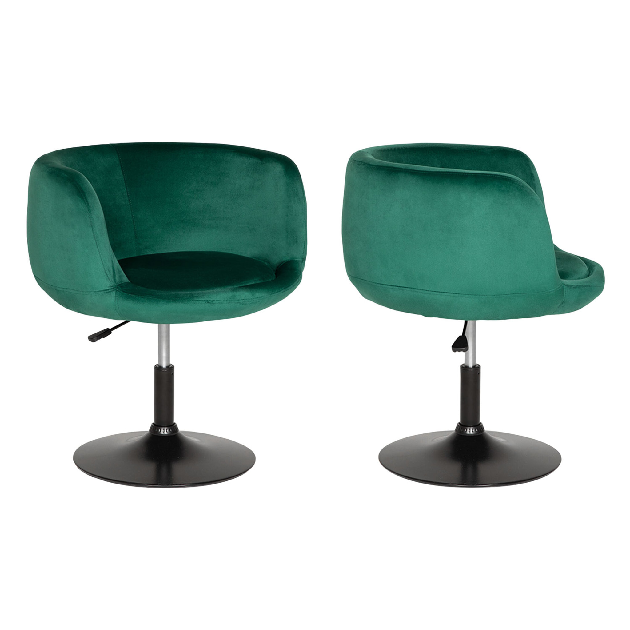 Tabouret de bar en velours vert NOLAN