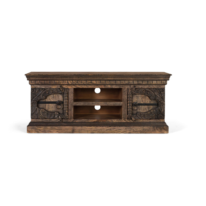 Mueble TV de Madera de Mango 150 Cm Estilo Rústico Moderno