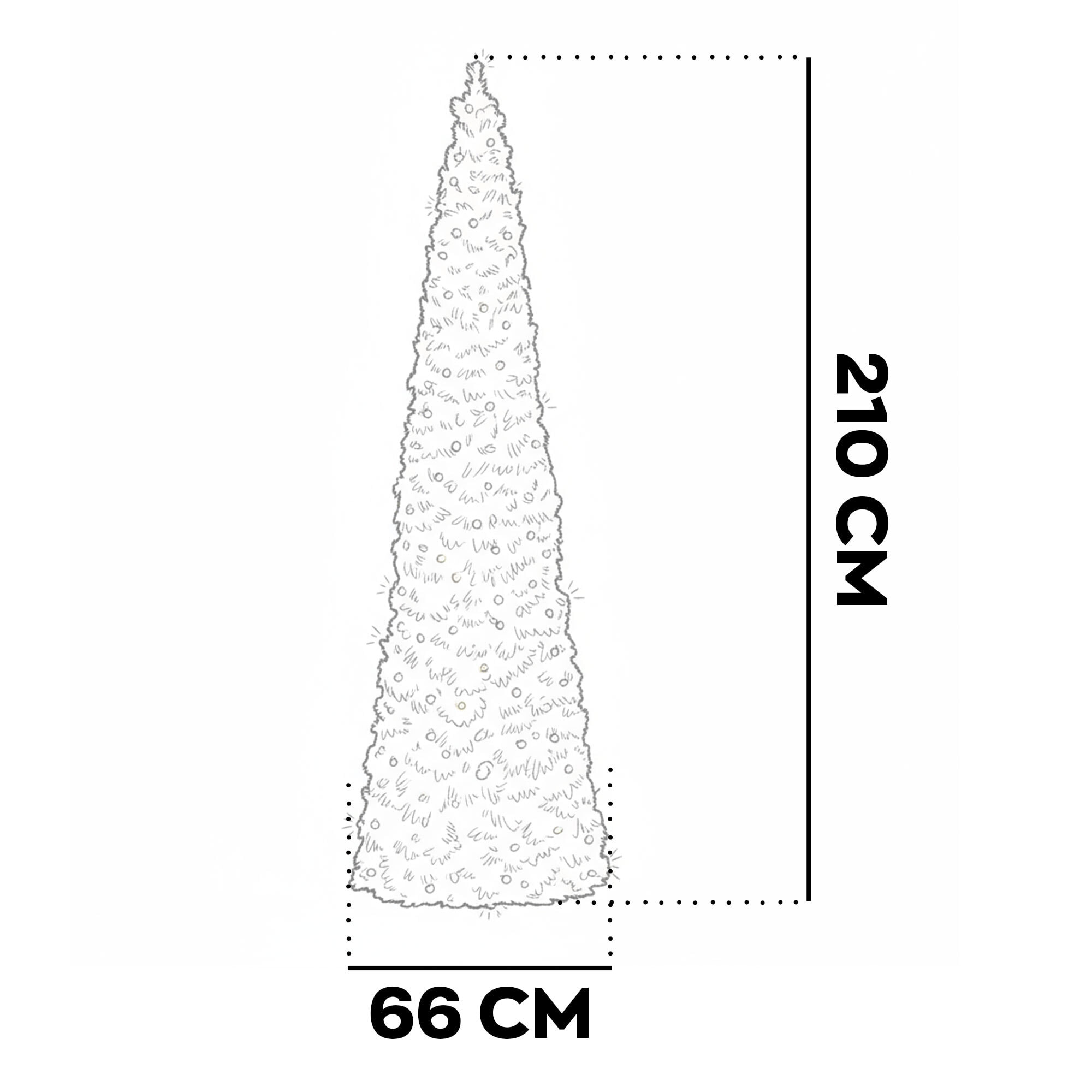 Sugarplum - Albero di Natale a Cono con 560 Luci LED in PVC Ø66x210H cm