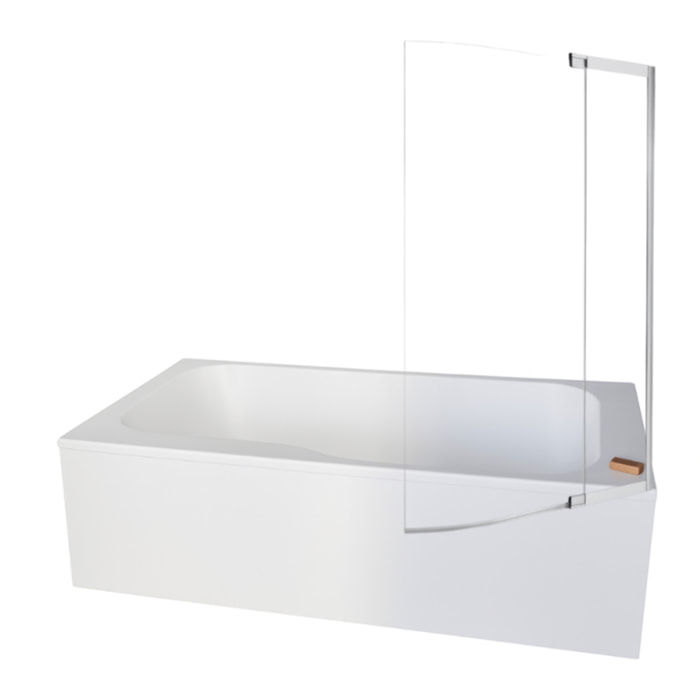 Pack baignoire bain douche 160 x 85 Malice version droite + tablier en niche + pare bain