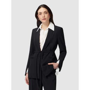 Oltre - Blazer monopetto con cintura - Nero