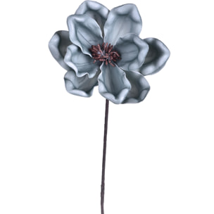 Magnolia 63 Cm - Pezzi 6 - 20X63X10cm - Colore: Blu - Bianchi Dino - Fiori Artificiali