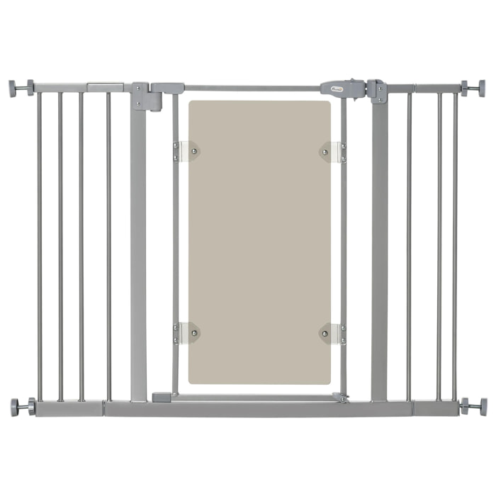 Barrera Seguridad de Perros para Escaleras Puertas 74-105 cm con Puerta Acrílica