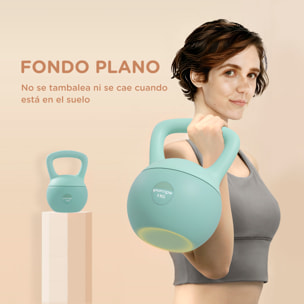 Pesa Rusa 4 kg, Soft Kettlebell Relleno de Arena Metálica y Mango Antideslizante, para Entrenamiento Culturismo en Casa, Gimnasio, Verde