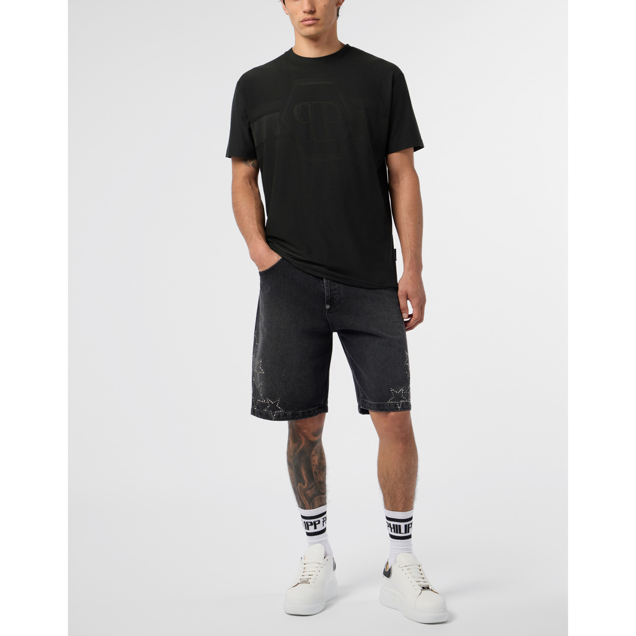 PHILIPP PLEIN Camiseta Cuello Redondo Ss HEXAGON