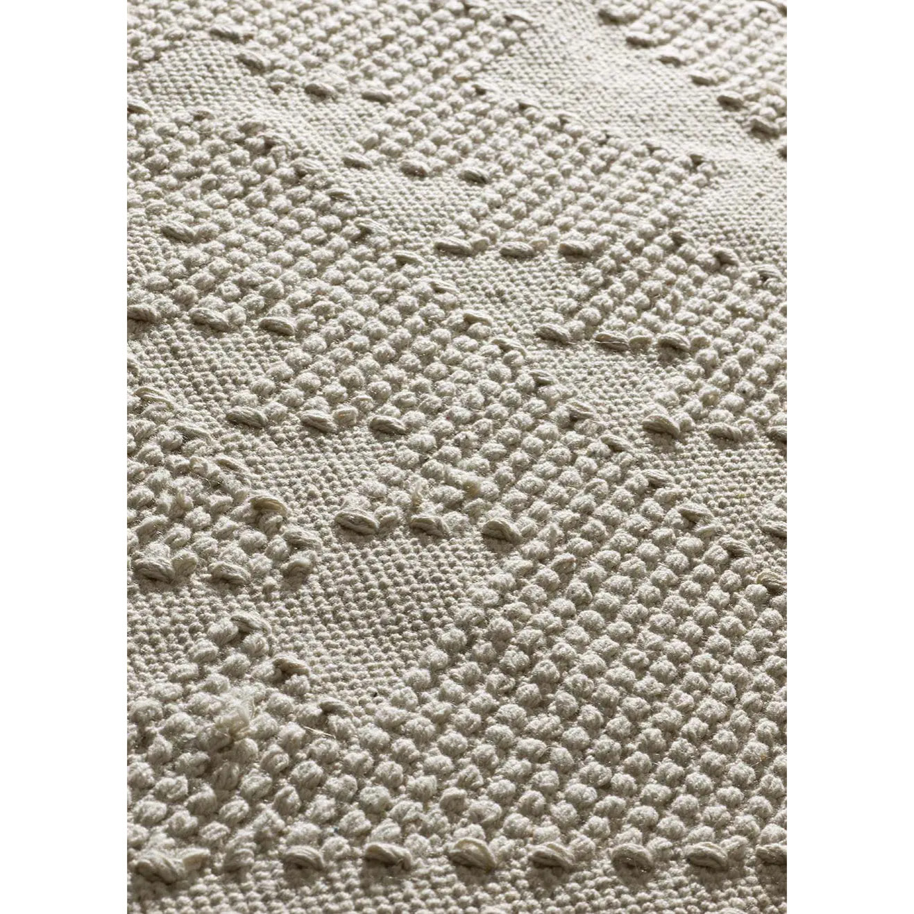 PAMUK Alfombra étnica algodón reciclado con relieve en crema, varias medidas disponibles