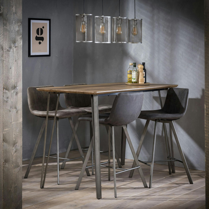 Table haute 140 cm bois brun HELSINKI