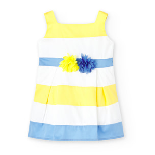 Vestido satén niña, blanco, tirantes, cierre de cremallera