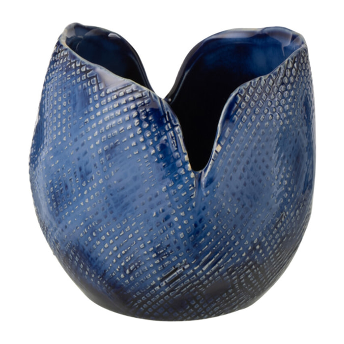 J-Line Vase Thibault - céramique - bleu - small