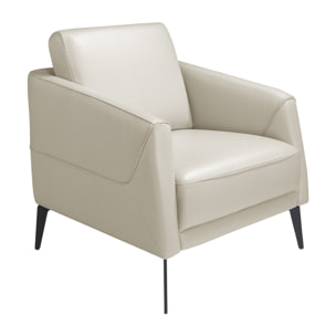 Sillón en piel color topo 78x80x82cm