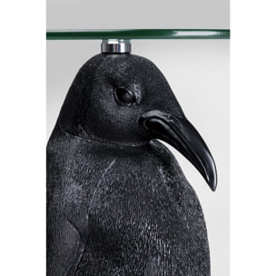 Table d'appoint pingouin noir plateau verre Kare Design