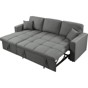Canapé d'angle convertible/réversible style bubble "Alain" - 3 places - Gris