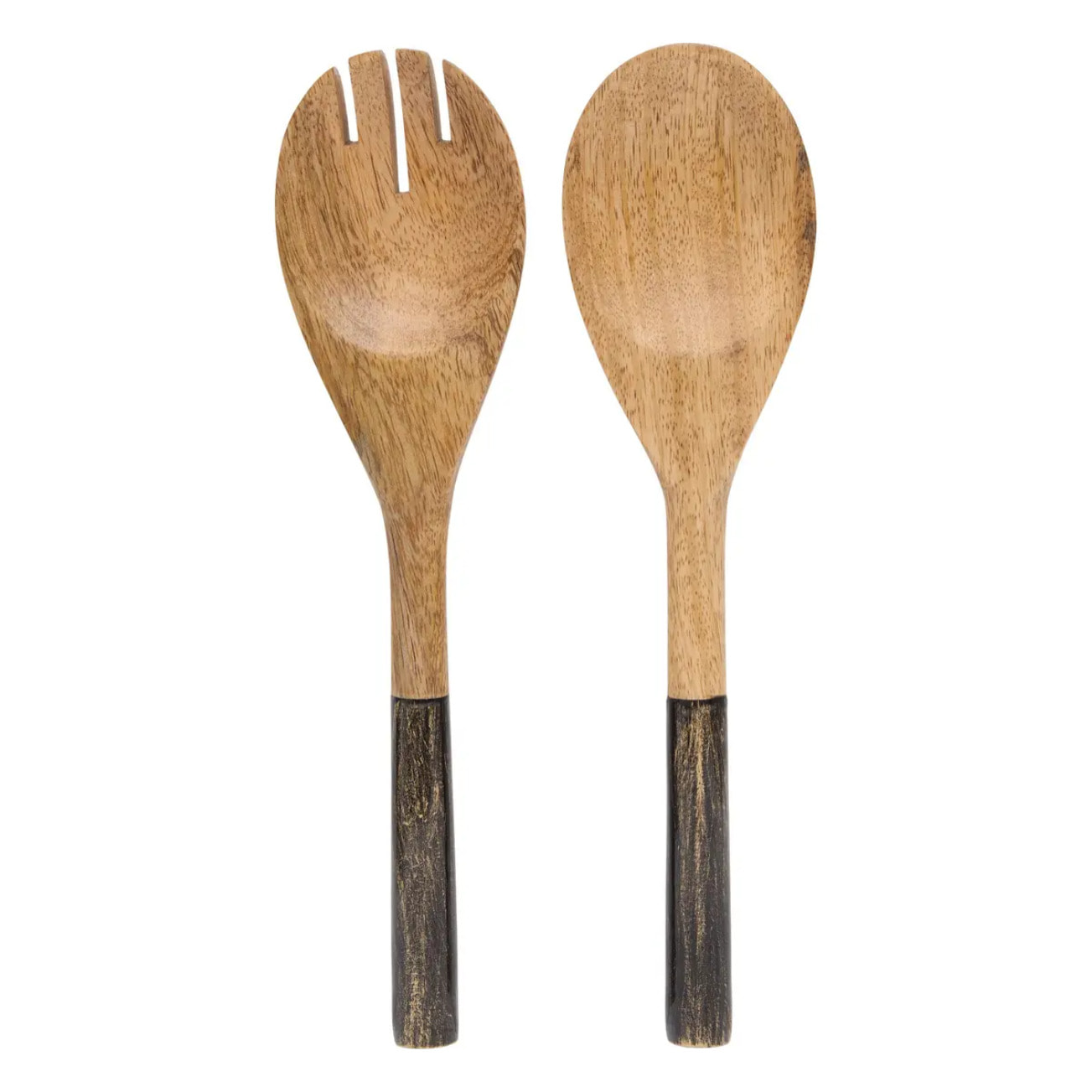 Couverts à salade bicolore Ava L.28cm noir