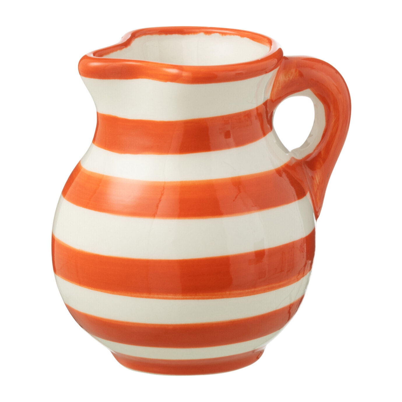 J-Line cruche Granada Stripes - céramique - blanc/orange - small