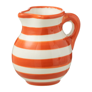 J-Line cruche Granada Stripes - céramique - blanc/orange - small