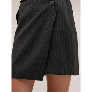 Motivi - Minigonna a portafoglio gessata The Tailoring Lab - Grigio