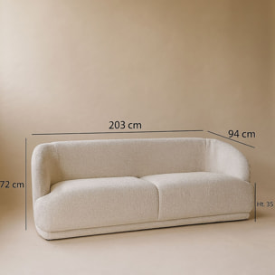 Canapé en velours cotelé crème 2 places HUTON