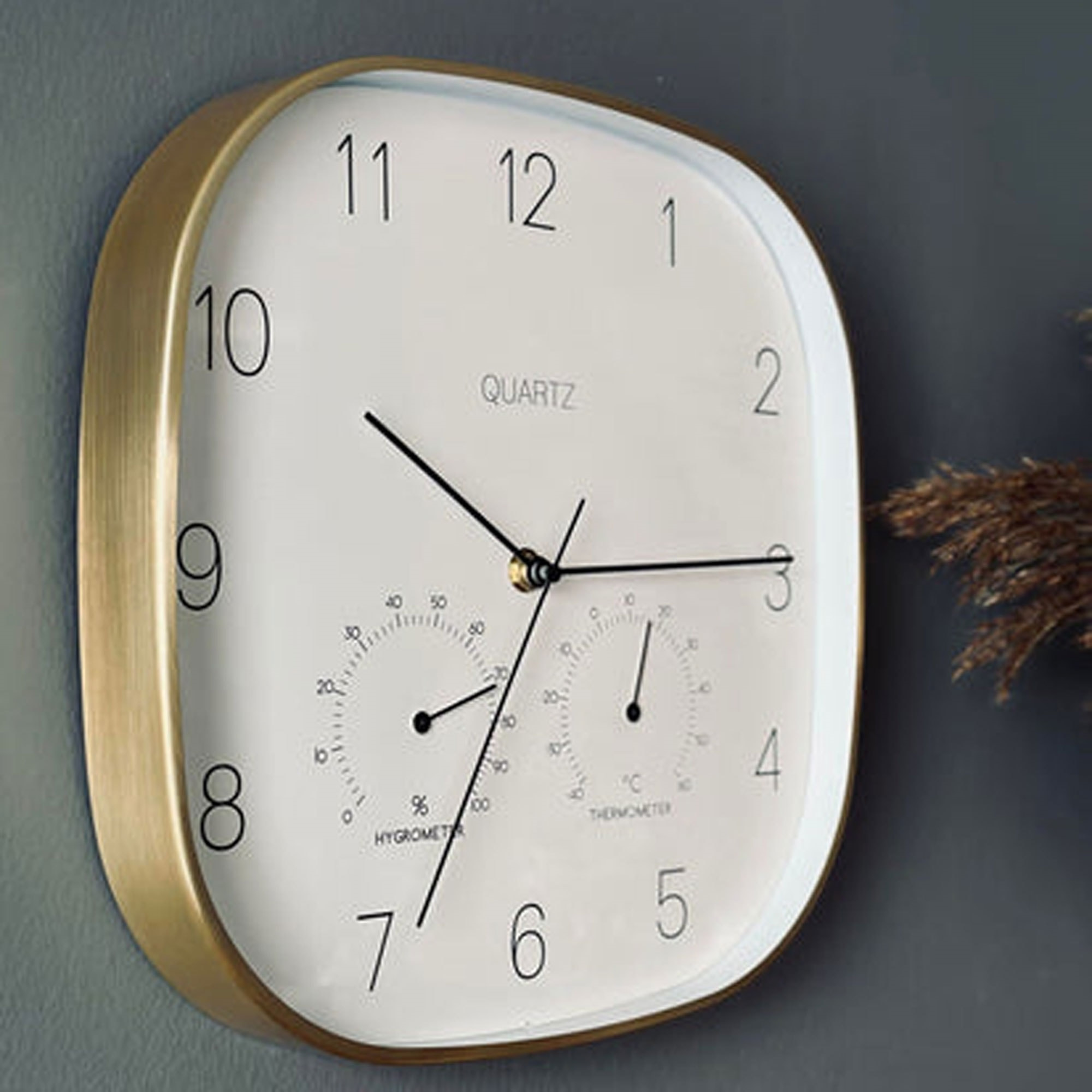 Well home reloj de pared marco dorado ø28,5x4cm