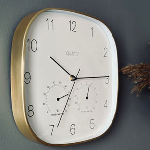 Well home reloj de pared marco dorado ø28,5x4cm