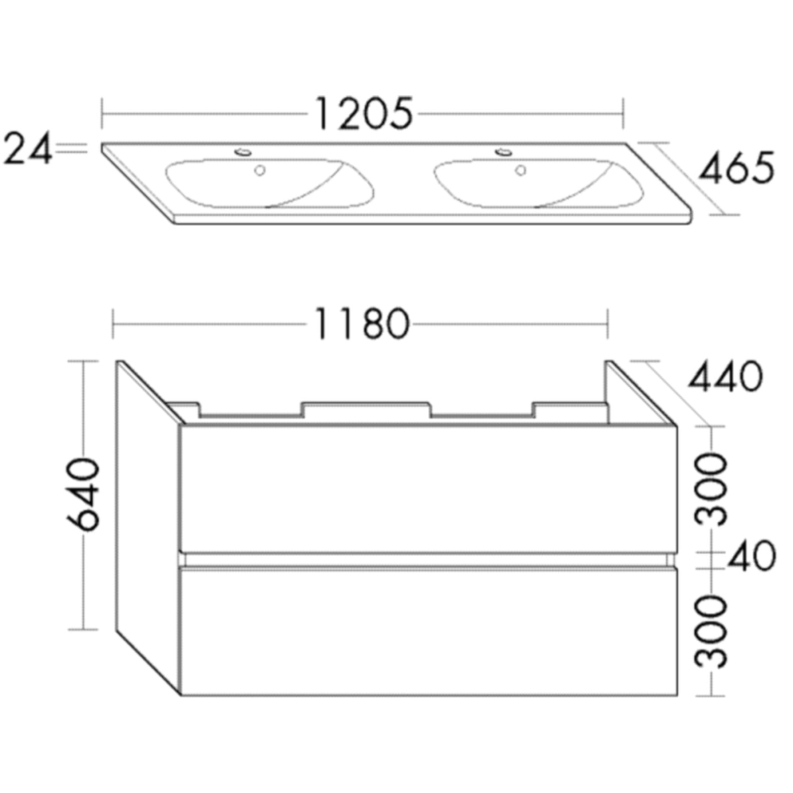 Pack meuble de salle de bain double vasque 120 cm blanc mat BURGBAD Joline + colonne
