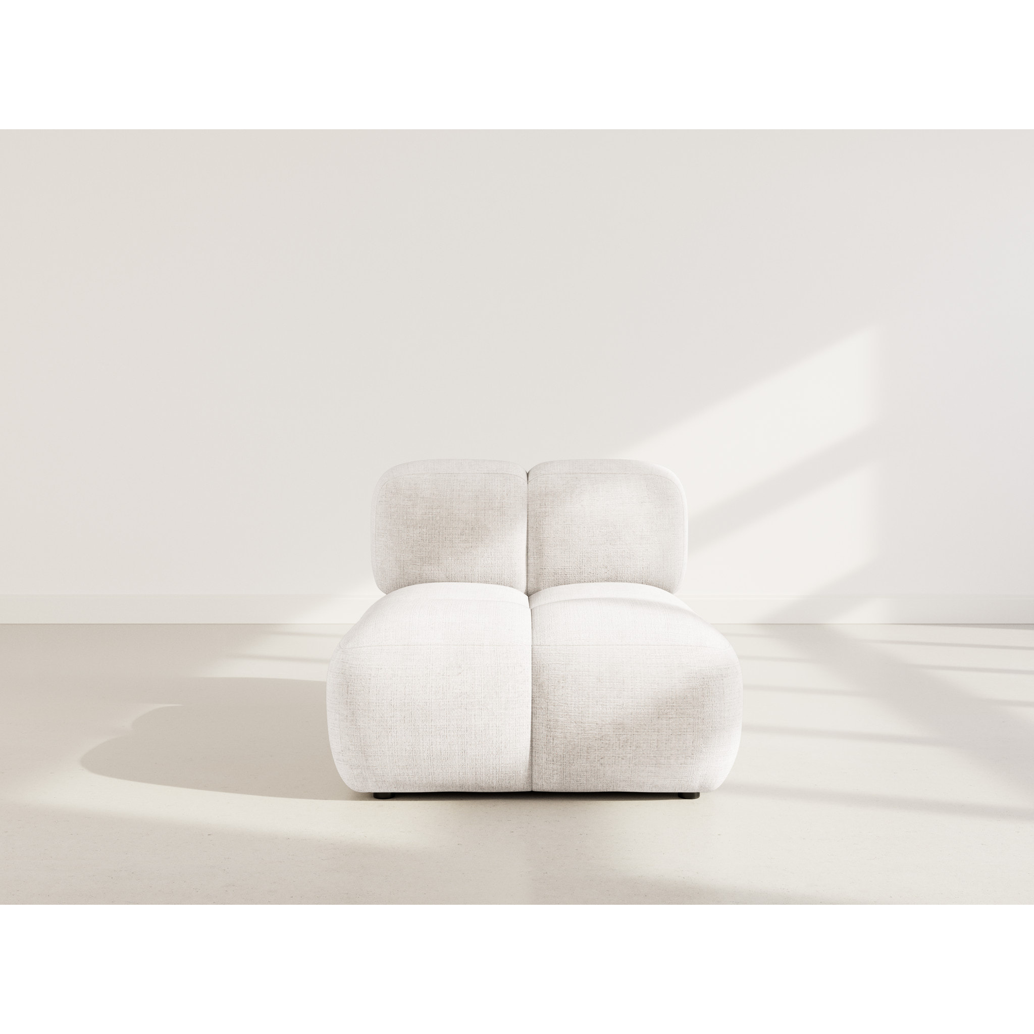 Grace - module d'assise en velours texturé - Beige