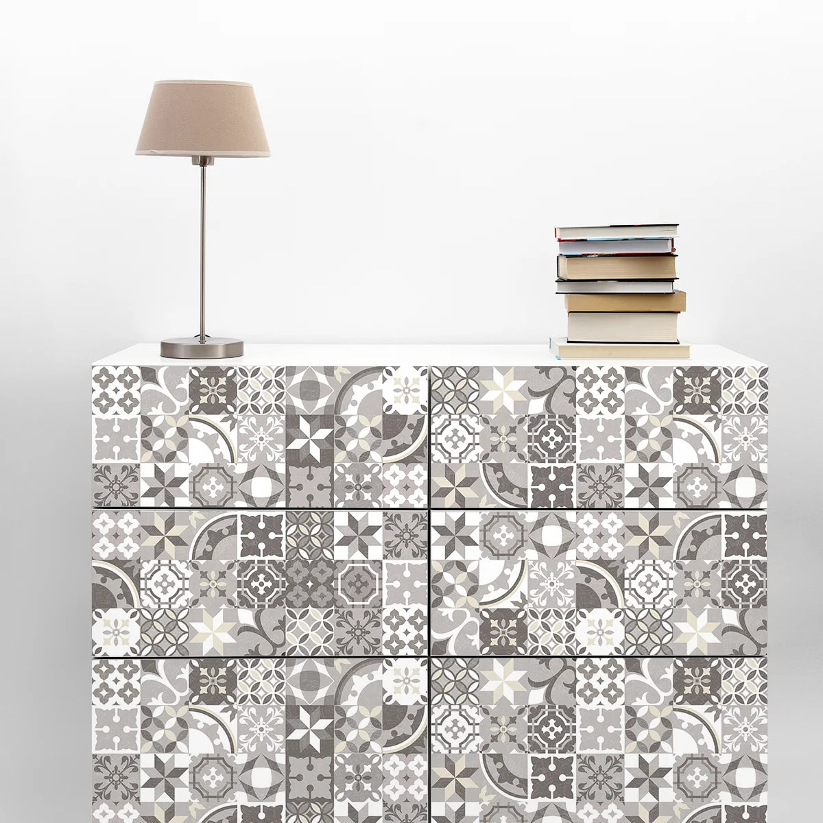 Sticker carrelage - Ambiance Sticker - 60 CARREAUX DE CIMENT MEUBLE AUTHENTIQUES VARMA - 20x20cm
