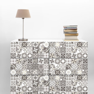 Sticker carrelage - Ambiance Sticker - 60 CARREAUX DE CIMENT MEUBLE AUTHENTIQUES VARMA - 20x20cm