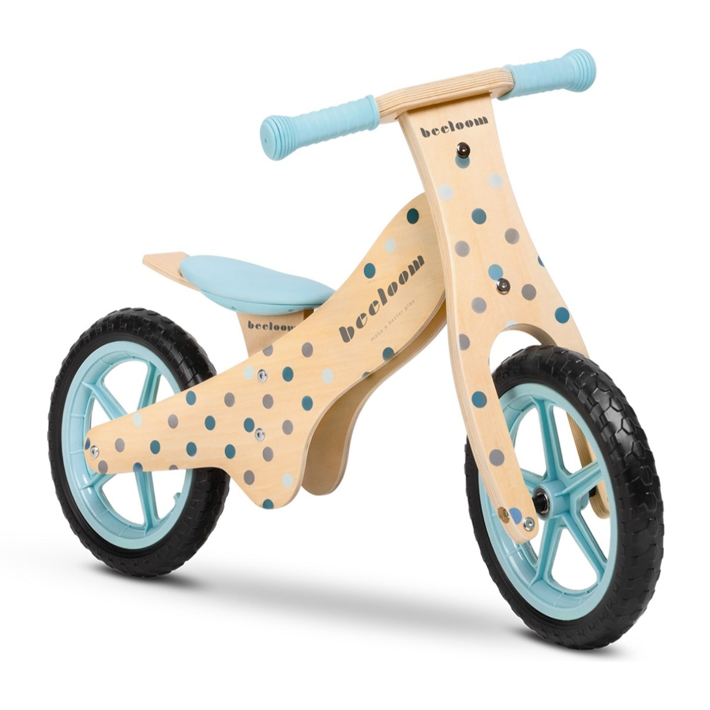 Bicicleta sin pedales BUBBLE BIKE bici infantil de madera diseño azul