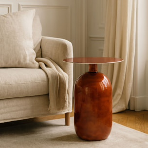 Table d'appoint en bois de manguier émaillé  BODO