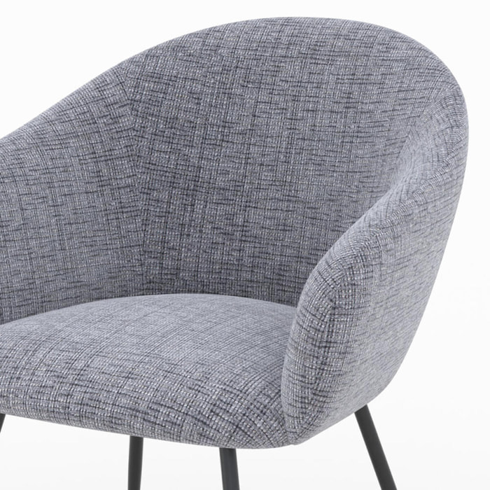 Fauteuil Socky en tissu gris chiné