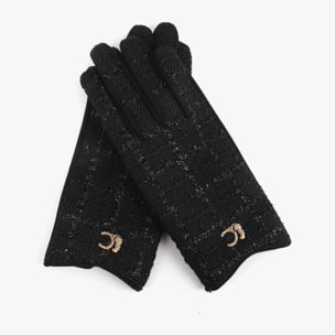 Guanti combinati in tweed