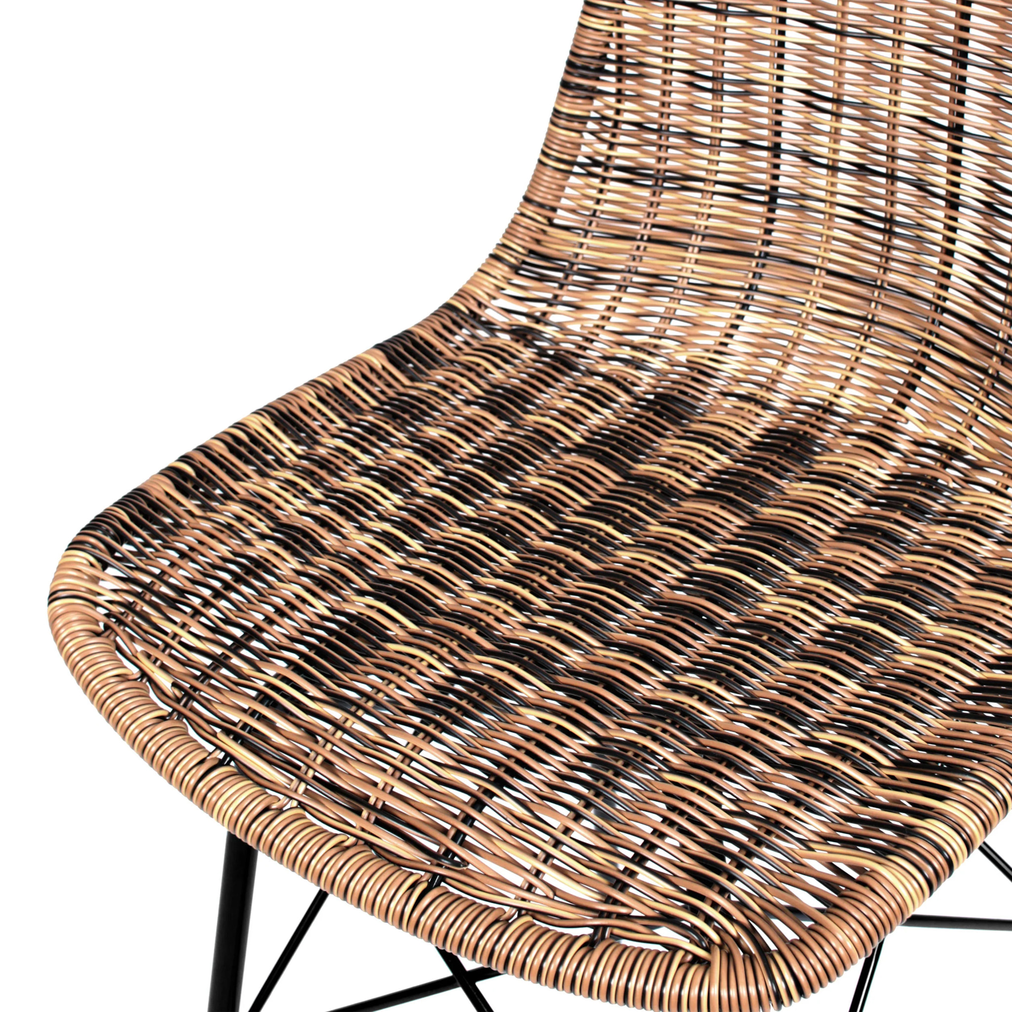 Lot de 2 chaises de bar de jardin 63 cm en résine tressé marron - Tiptur