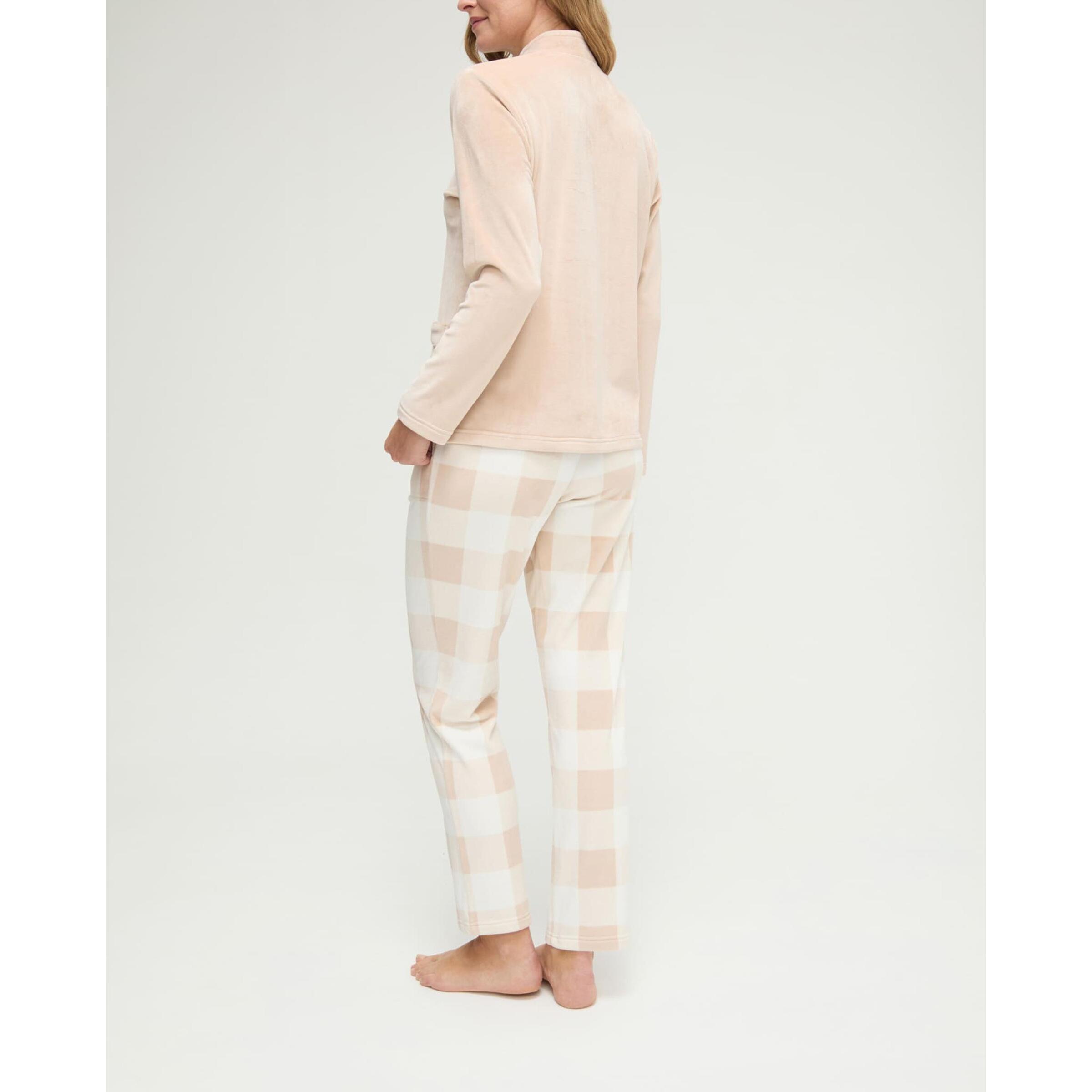 Pijama mujer de cuadros micropolar