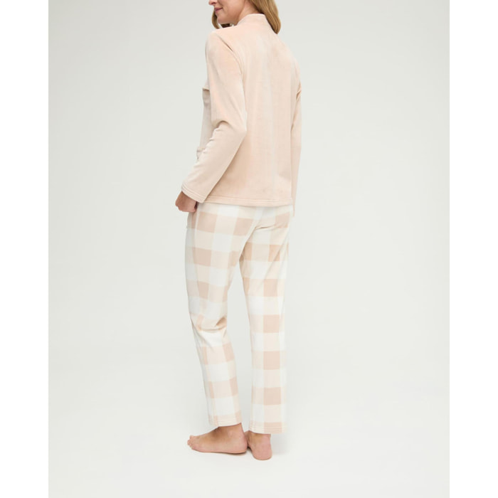 Pijama mujer de cuadros micropolar