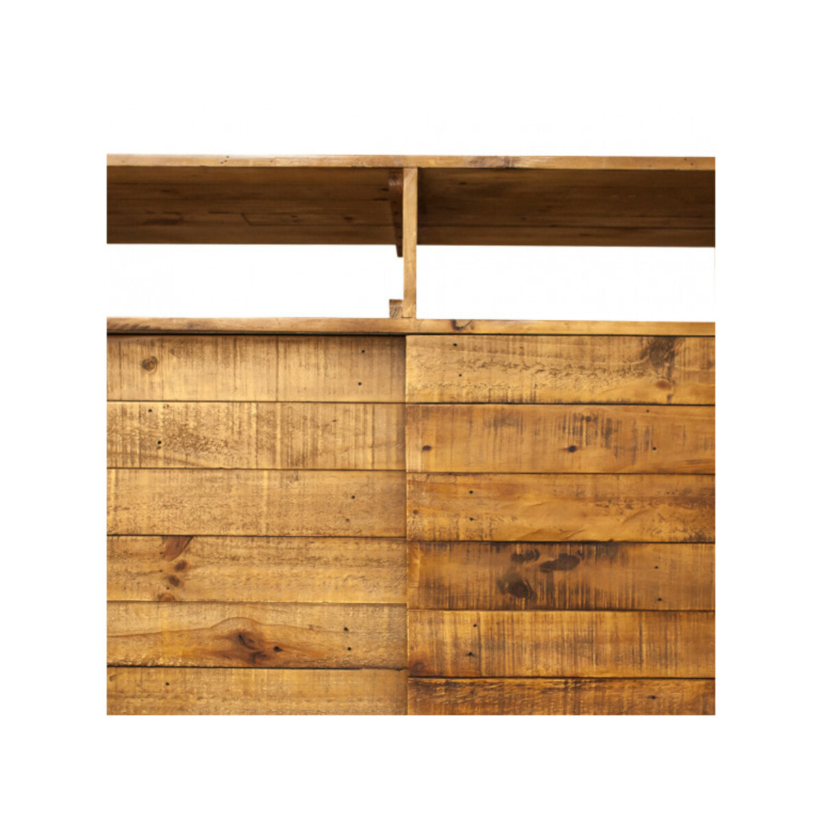 Bar en bois de pin recyclé métal noir L140cm - INDUS
