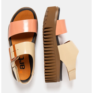 Sandalia de cuña 1578 MULTI CHAMPAGNE-FLAMINGO/BRIGHTON color Champagne-flamingo